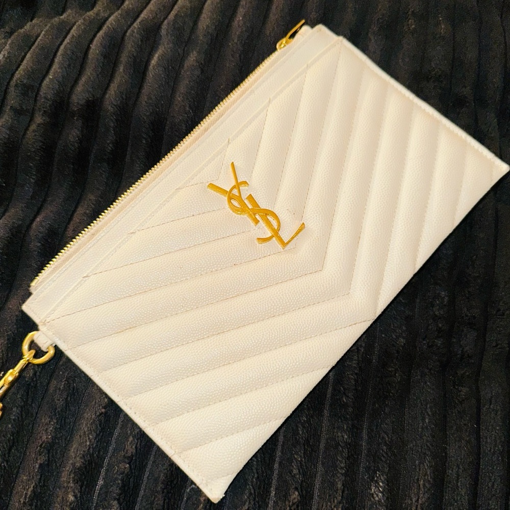 YSL Monogram bill pouch